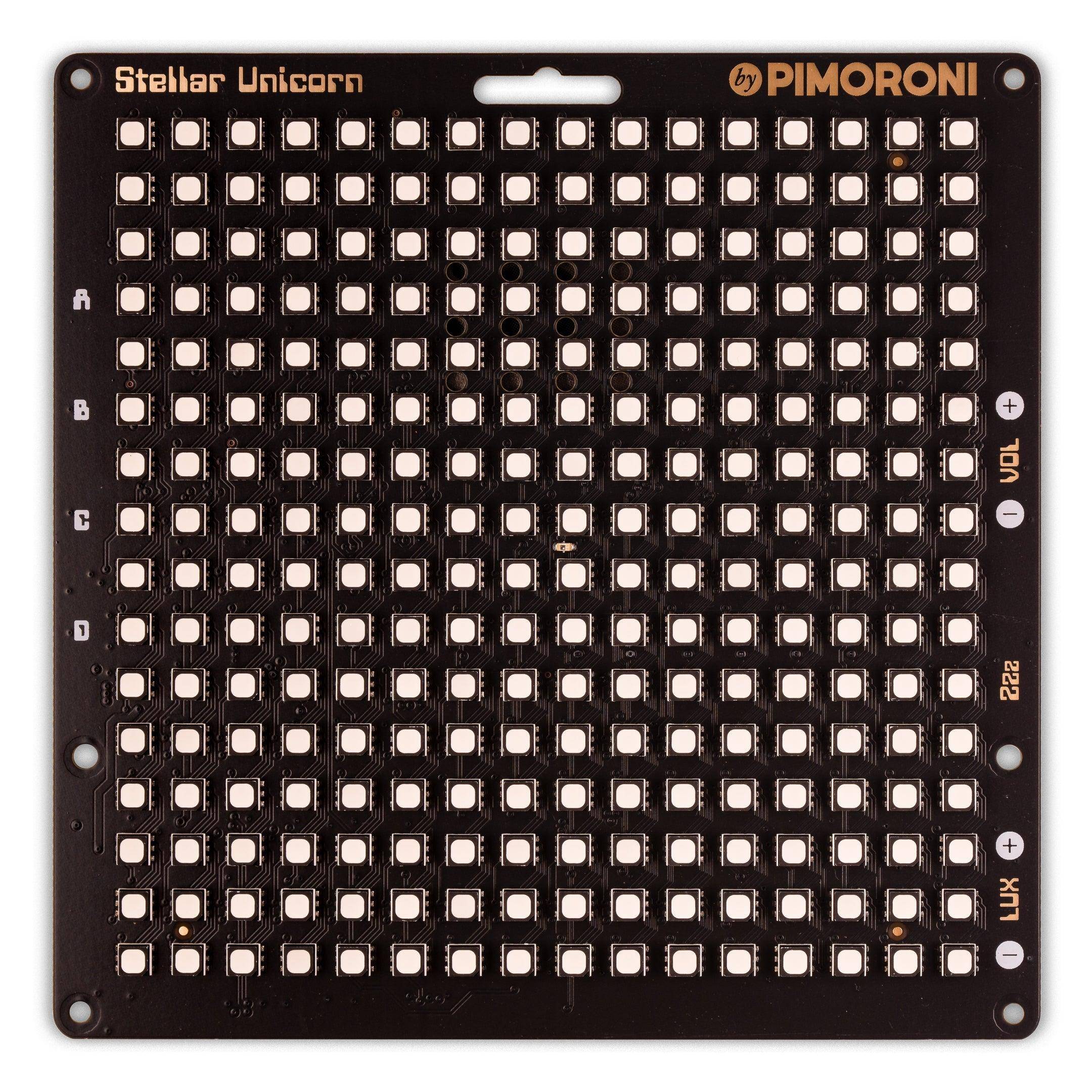 Pimoroni Raspberry Pi Pico W RGB LED Matrix Stellar Unicorn 16x16