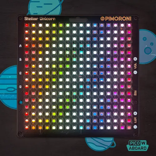 Pimoroni Raspberry Pi Pico W RGB LED Matrix Stellar Unicorn 16x16 Pimoroni Raspberry Pi Pico W RGB LED Matrix Stellar Unicorn 16x16