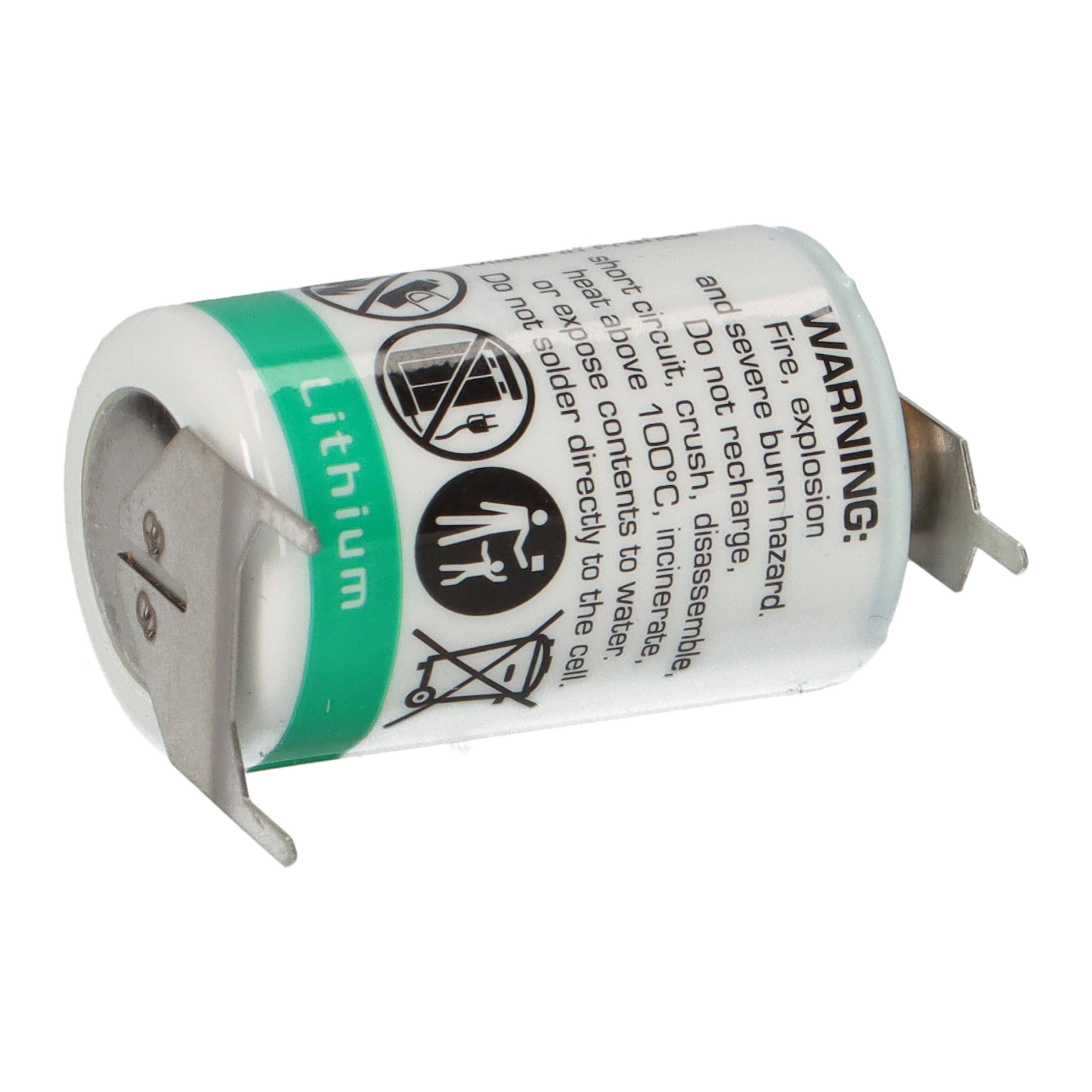 Saft LS14250-3PF 3,6V 1,2Ah 1/2AA Li-SOCl₂ – 3 Printpins +/--