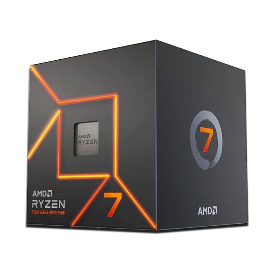 AMD Ryzen 7 7000er Prozessor-Box mit orangefarbener 