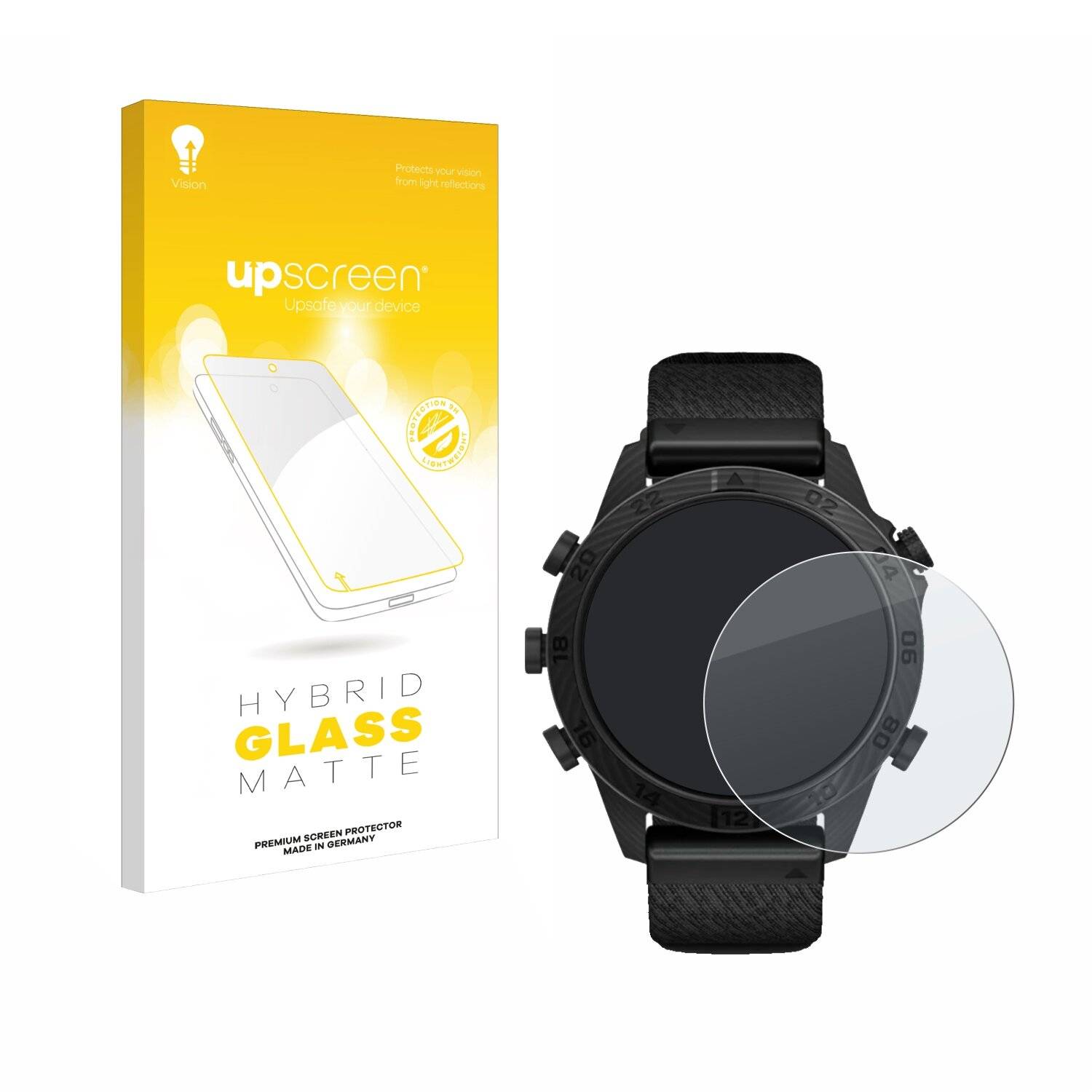 upscreen Hybrid Glas Matt Panzer-Folie für Garmin Marq Commander Gen