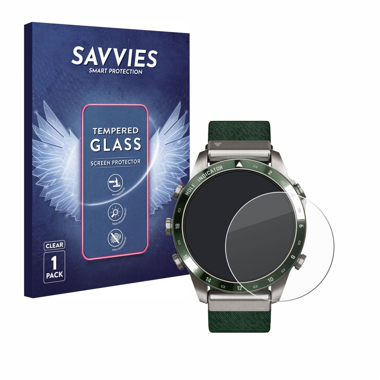 Savvies Clear Schutzglas für Garmin Marq Golfer Gen