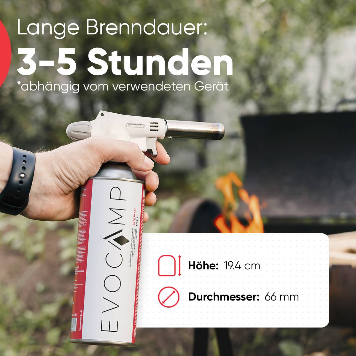 EVOCAMP 84x Butan Gaskartuschen 227g Typ MSF-1a für Campingkocher, Gasheizung