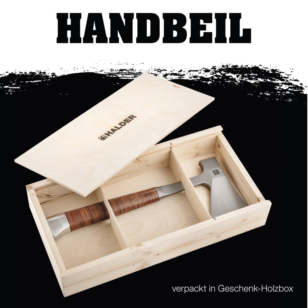 HALDER Handbeil Weil du scharf bist! in Geschenkbox Sonderedition
