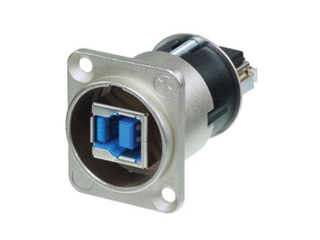 NEUTRIK - Reversibler USB 3.0 Gender Changer (Typ A und B) - vernickeltes D-Gehäuse
