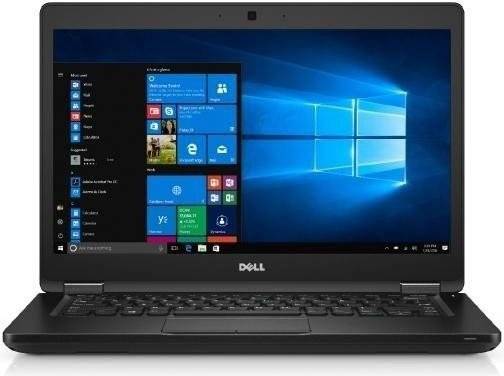 Ein Dell-Laptop, der den Windows-10-Startbildschirm zeigt, mit dem geöffneten Startmenü, das verschiedene App-Symbole und eine Suchleiste präsentiert.