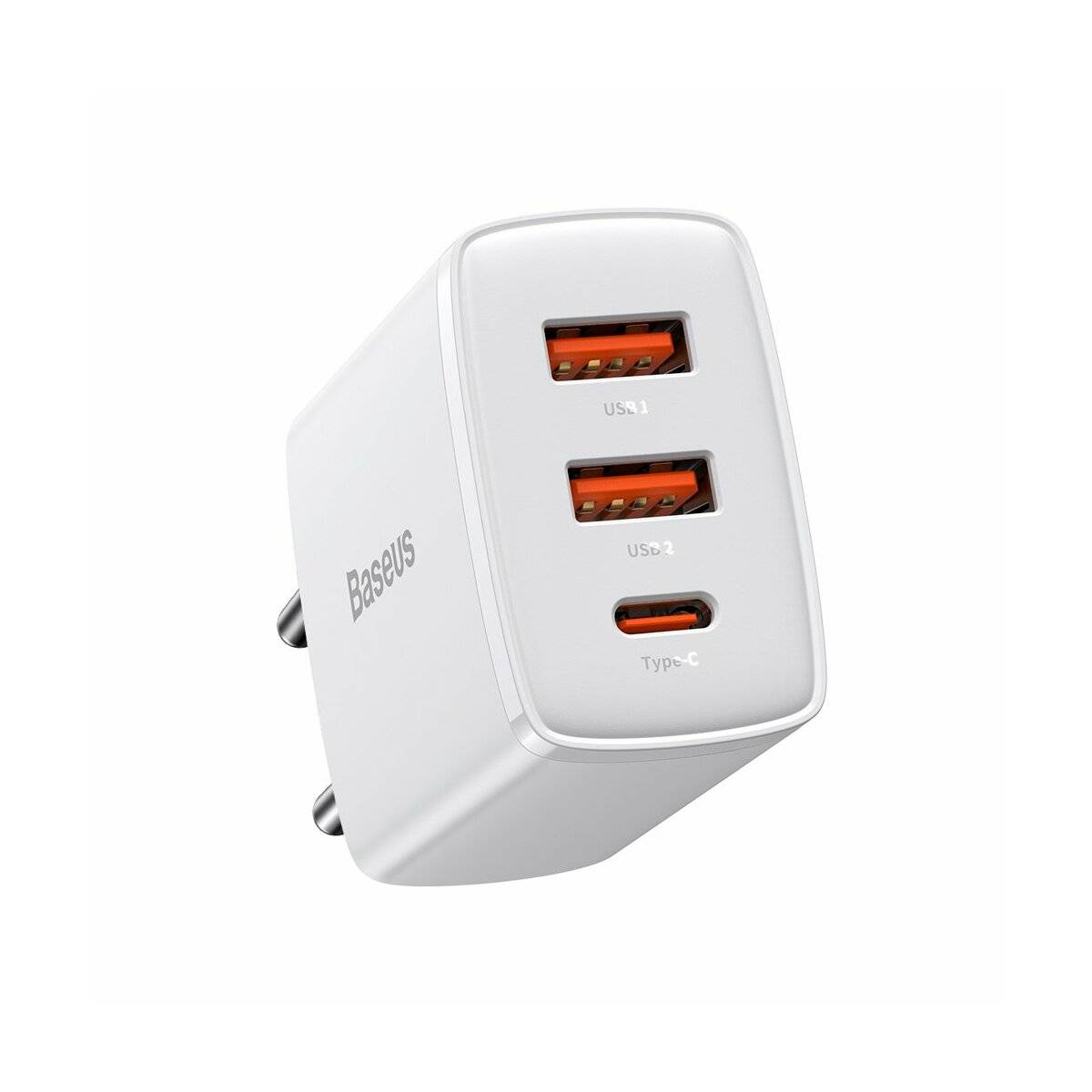 Baseus Compact Schnellladegerät 2x USB / USB Type C 30W 3A Power Delivery Quick Charge weiß (CCXJ-E02)