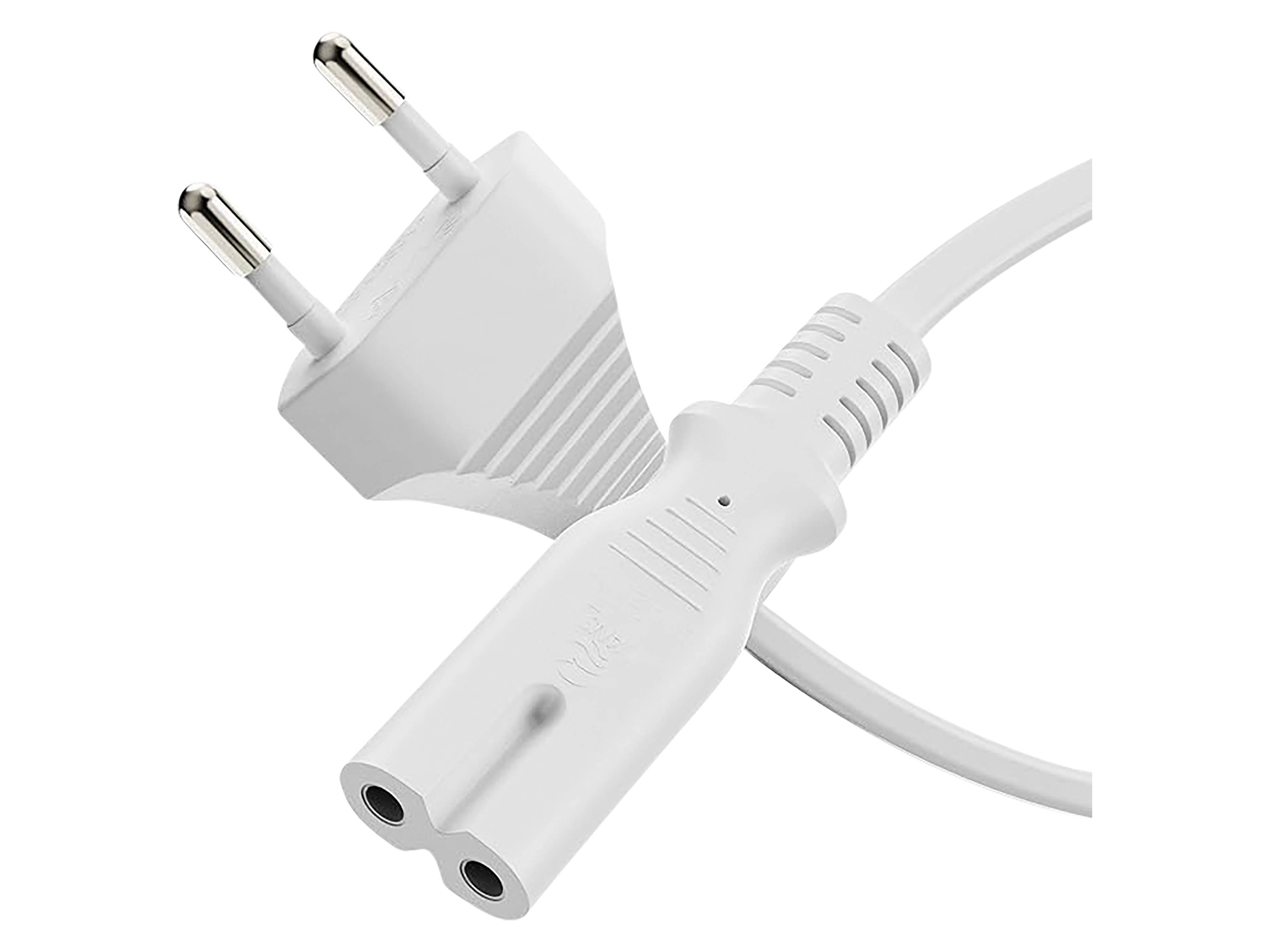 SONERO Netzkabel X-ESG-C7G-050W, Eurostecker, gerade, weiß, 5m