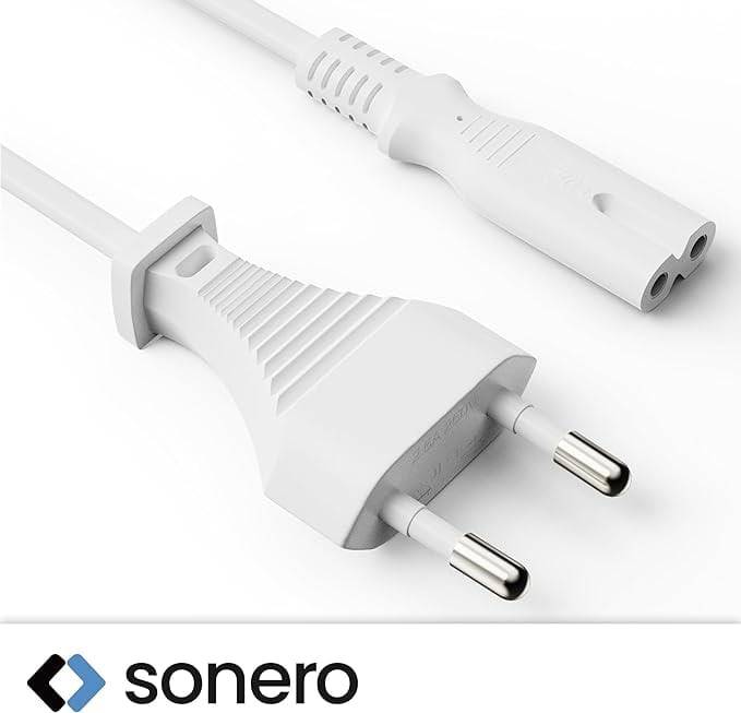 SONERO Netzkabel X-ESG-C7G-050W, Eurostecker, gerade, weiß, 5m