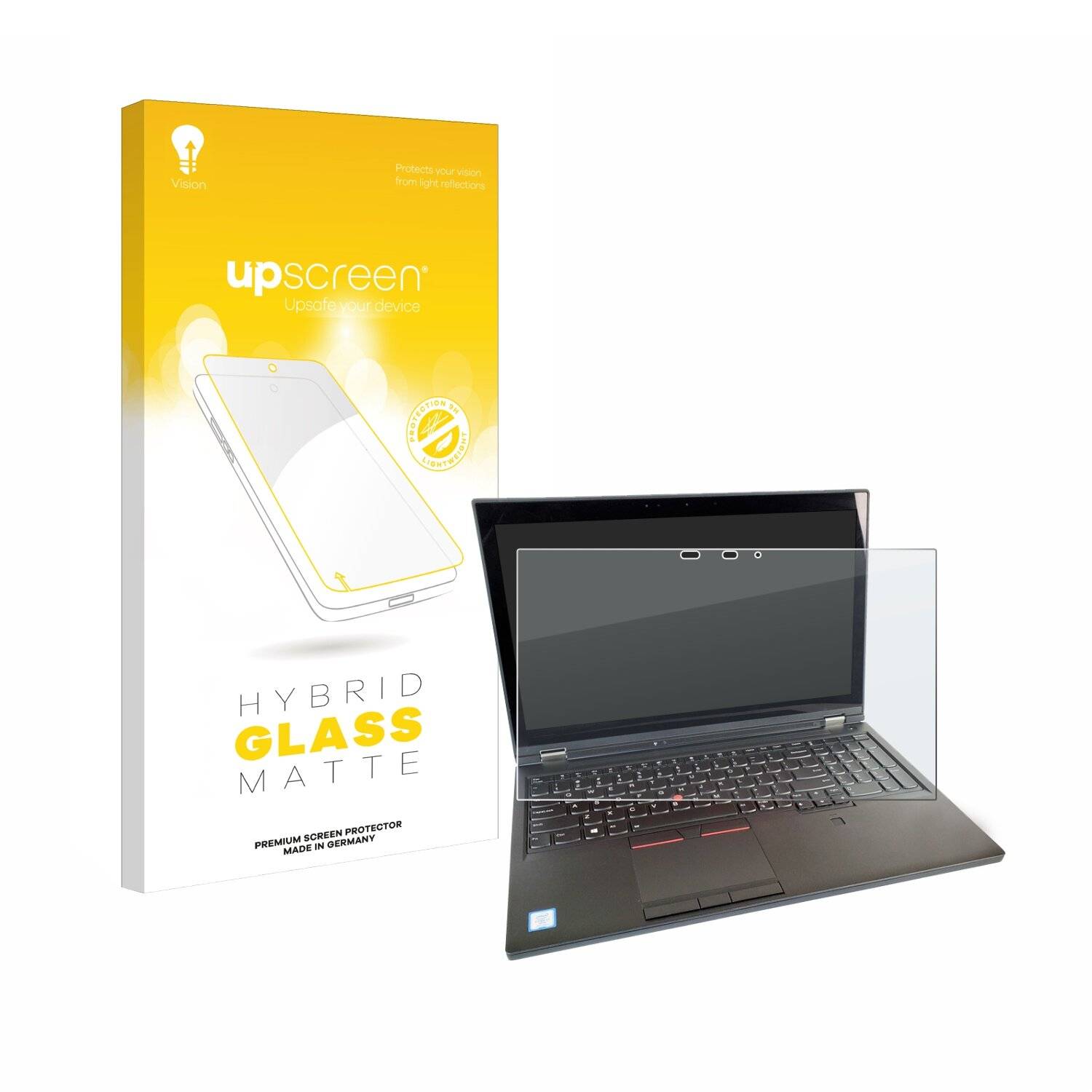 upscreen Hybrid Glas Matt Panzer-Folie für Lenovo ThinkPad P52 Touch Mobile