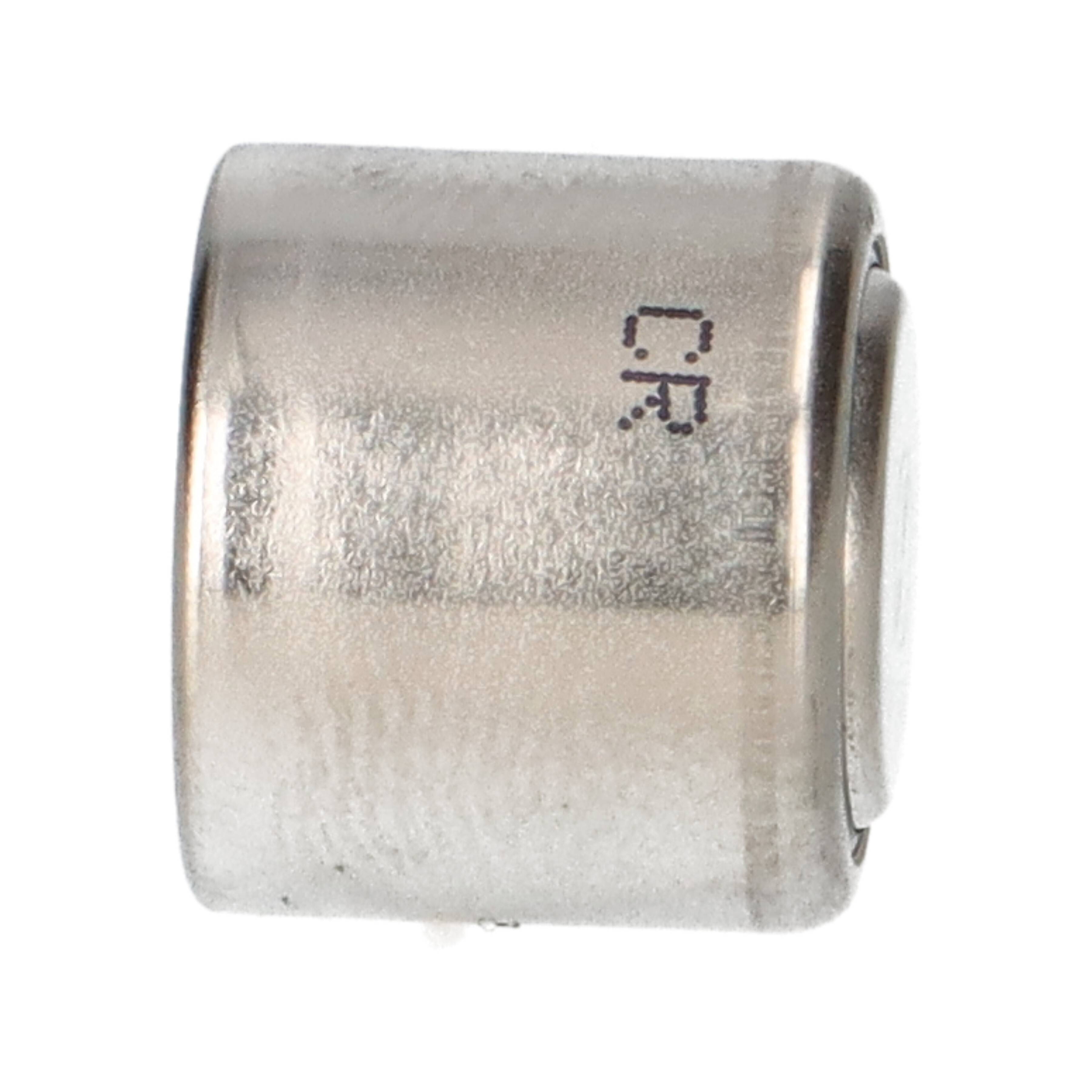 Kleine silberne zylindrische Metallbatteriezelle mit 