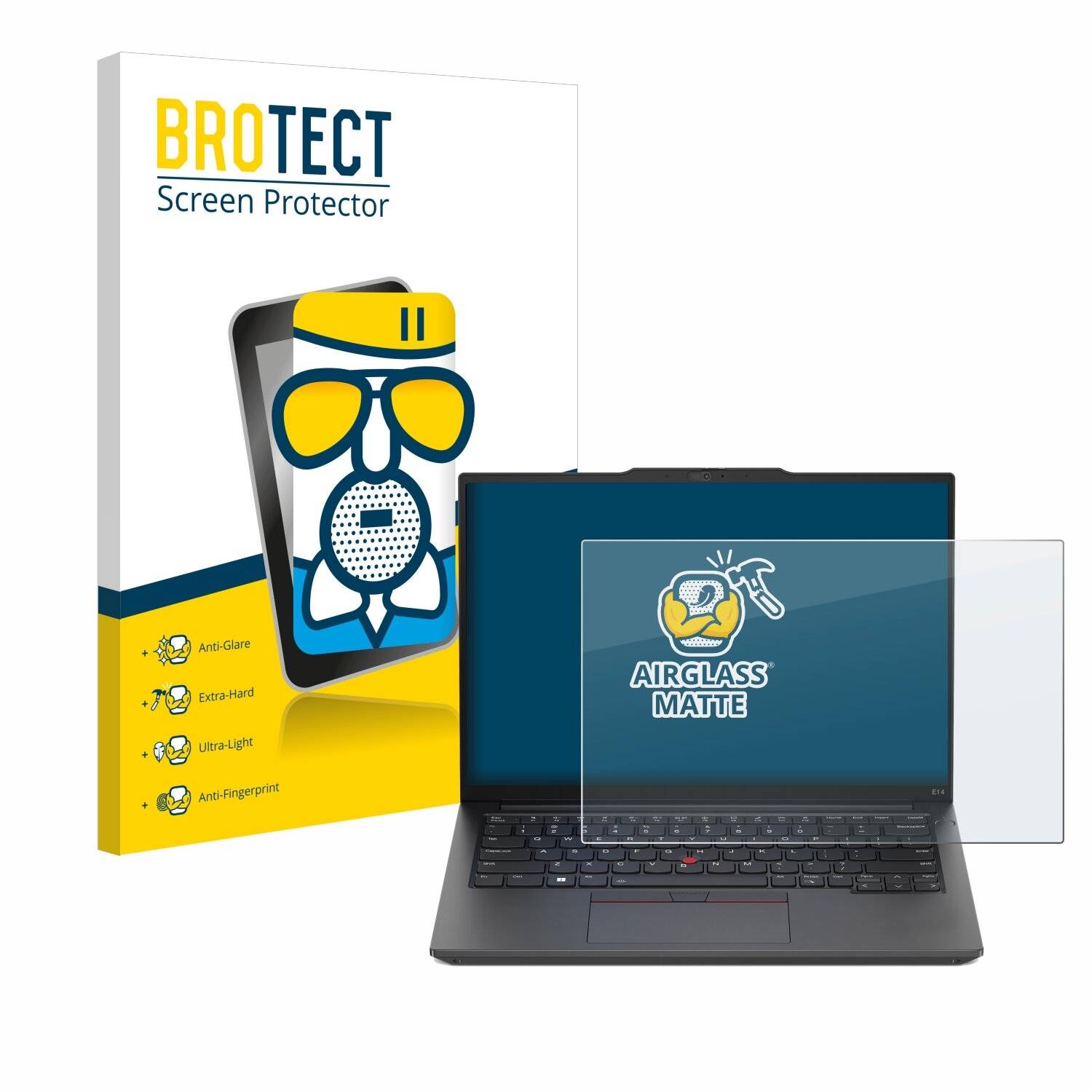 BROTECT AirGlass Matt Glas Panzer Folie für Lenovo ThinkPad E14 Gen