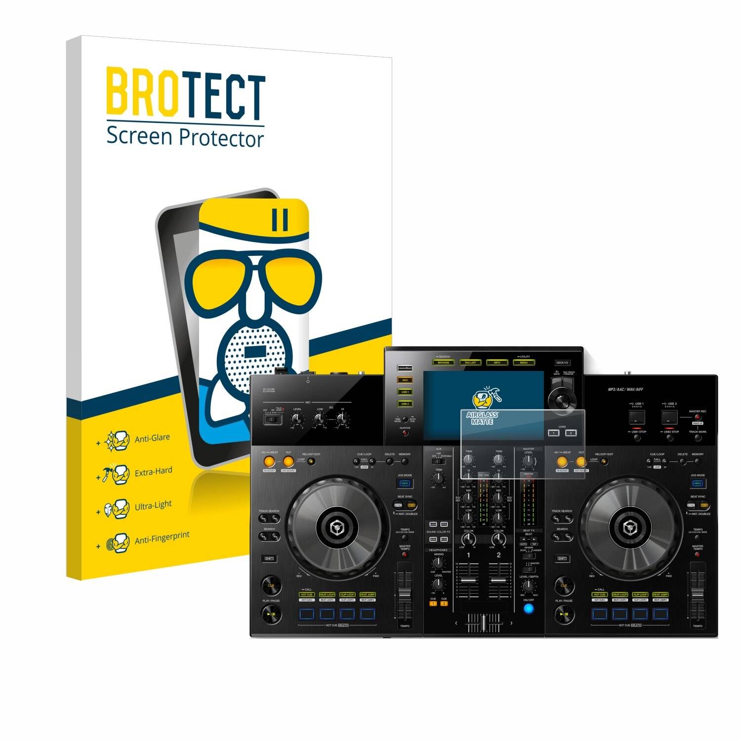 BROTECT AirGlass Matt Glas Panzer Folie für Pioneer XDJ