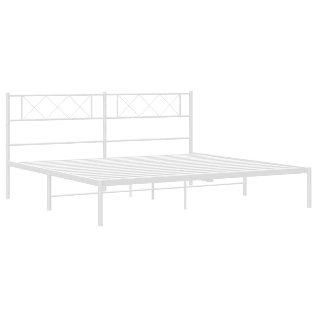 vidaXL Bettgestell mit Kopfteil Metall Weiß 180x200 cm