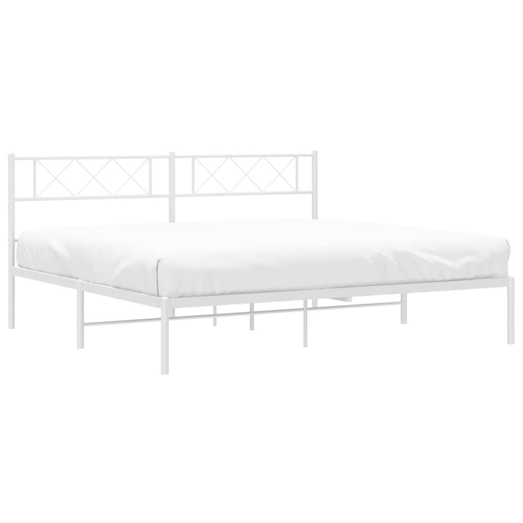 vidaXL Bettgestell mit Kopfteil Metall Weiß 180x200 cm