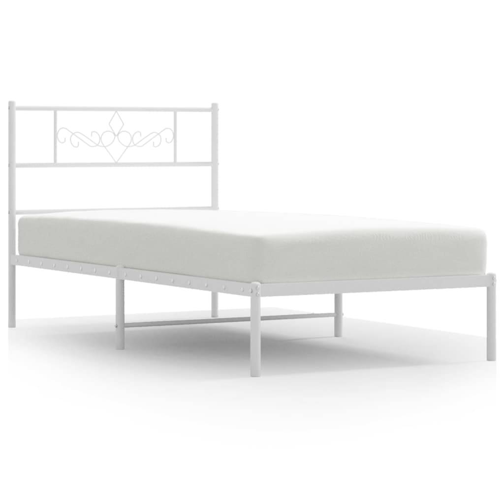 vidaXL Bettgestell mit Kopfteil Metall Weiß 80x200 cm
