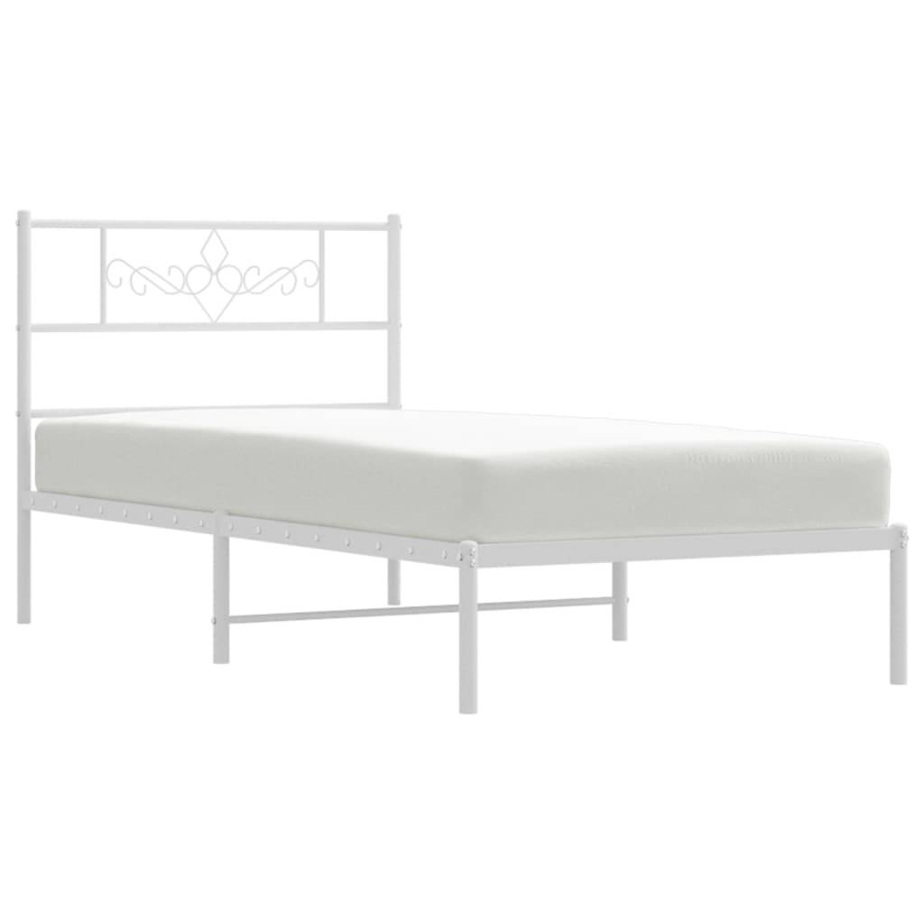vidaXL Bettgestell mit Kopfteil Metall Weiß 80x200 cm