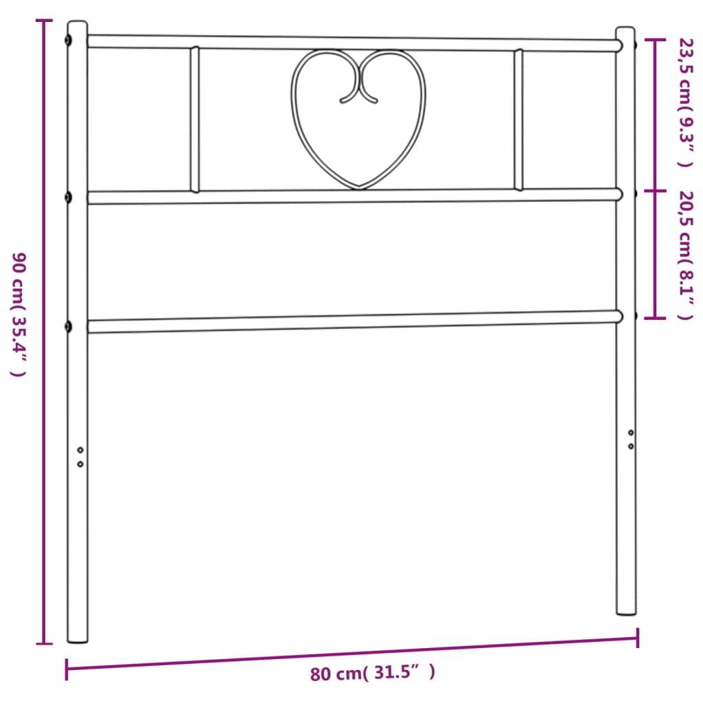 vidaXL Kopfteil Metall Weiß 75 cm
