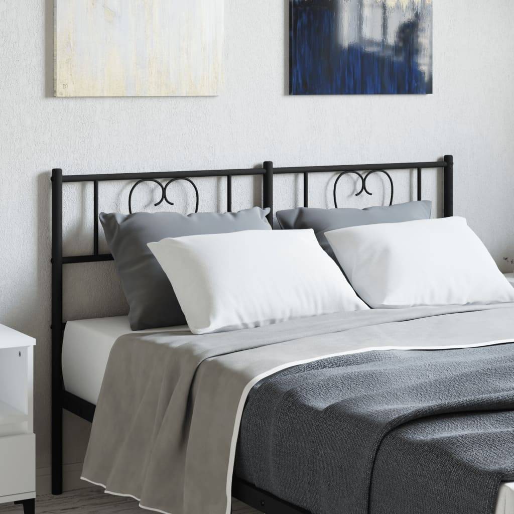 vidaXL Kopfteil Metall Schwarz 150 cm
