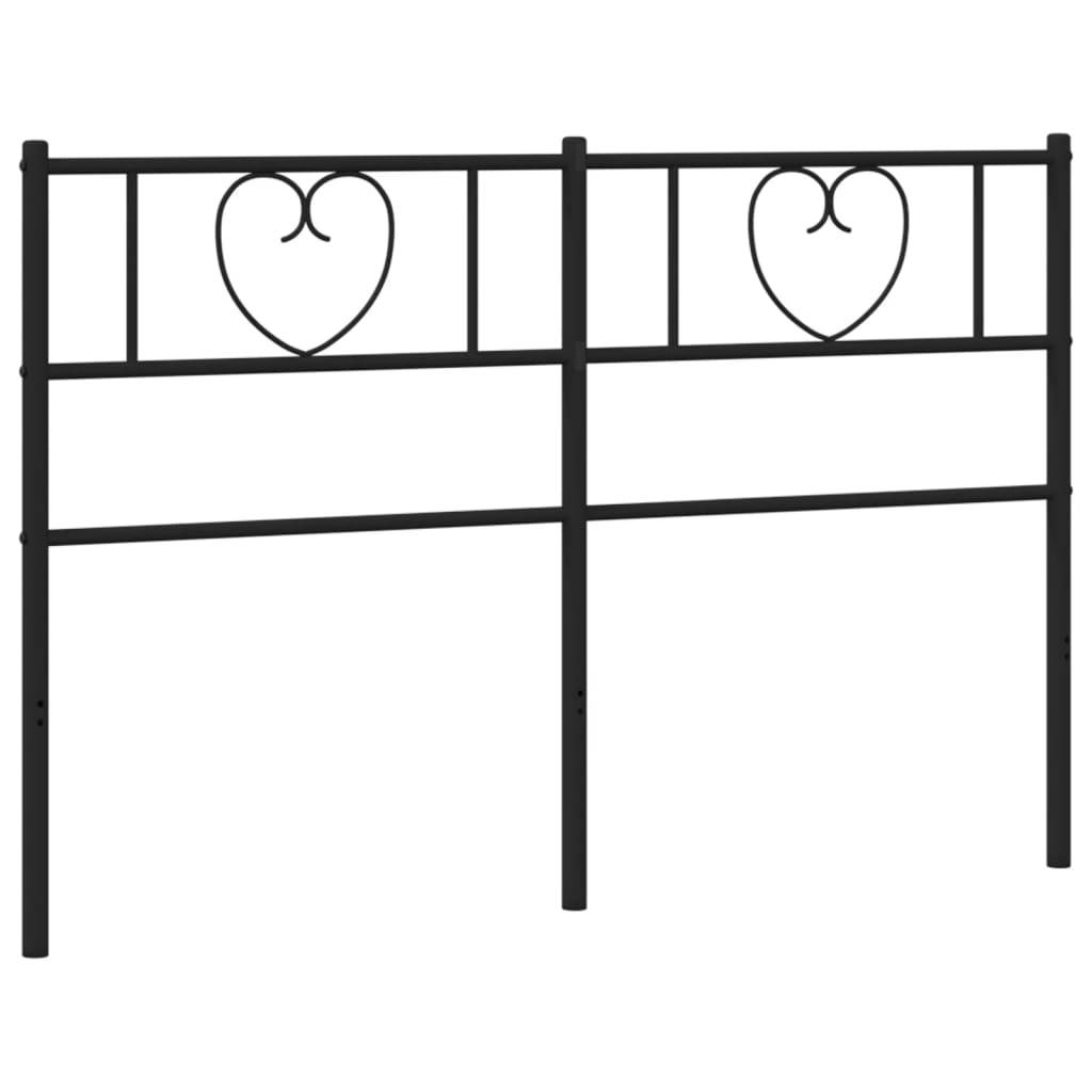 vidaXL Kopfteil Metall Schwarz 150 cm