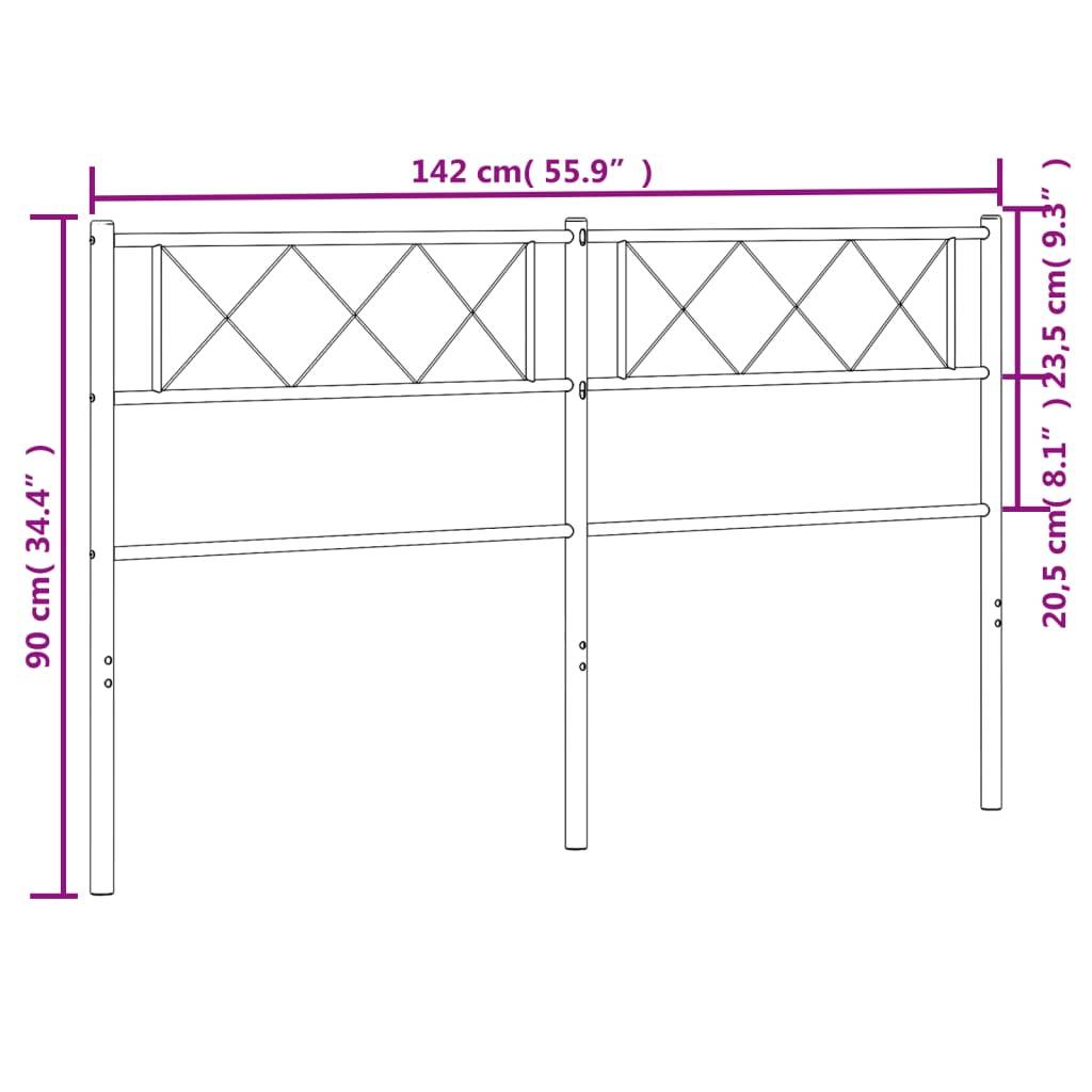 vidaXL Kopfteil Metall Weiß 135 cm