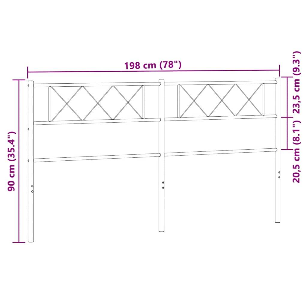 vidaXL Kopfteil Metall Weiß 193 cm