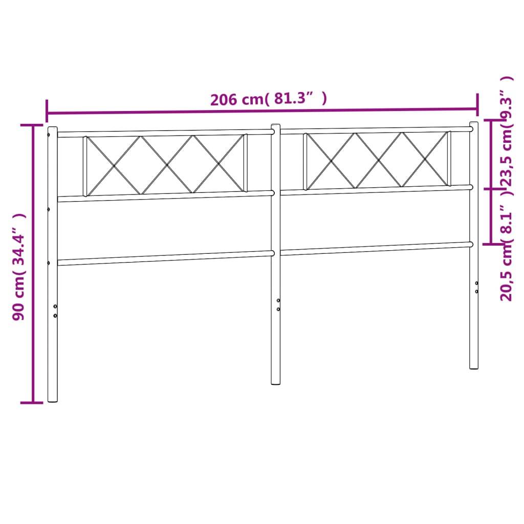 vidaXL Kopfteil Metall Schwarz 200 cm