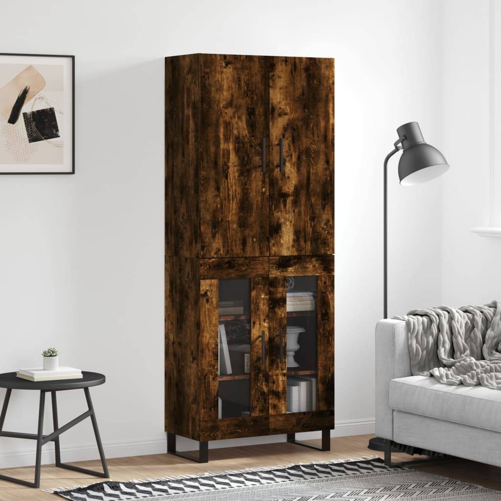 vidaXL Highboard Räuchereiche 69,5x34x180 cm Holzwerkstoff