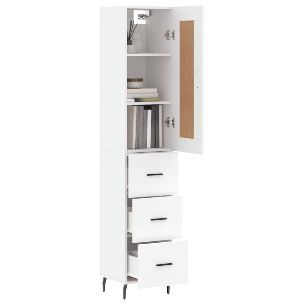 vidaXL Highboard Weiß 34,5x34x180 cm Holzwerkstoff