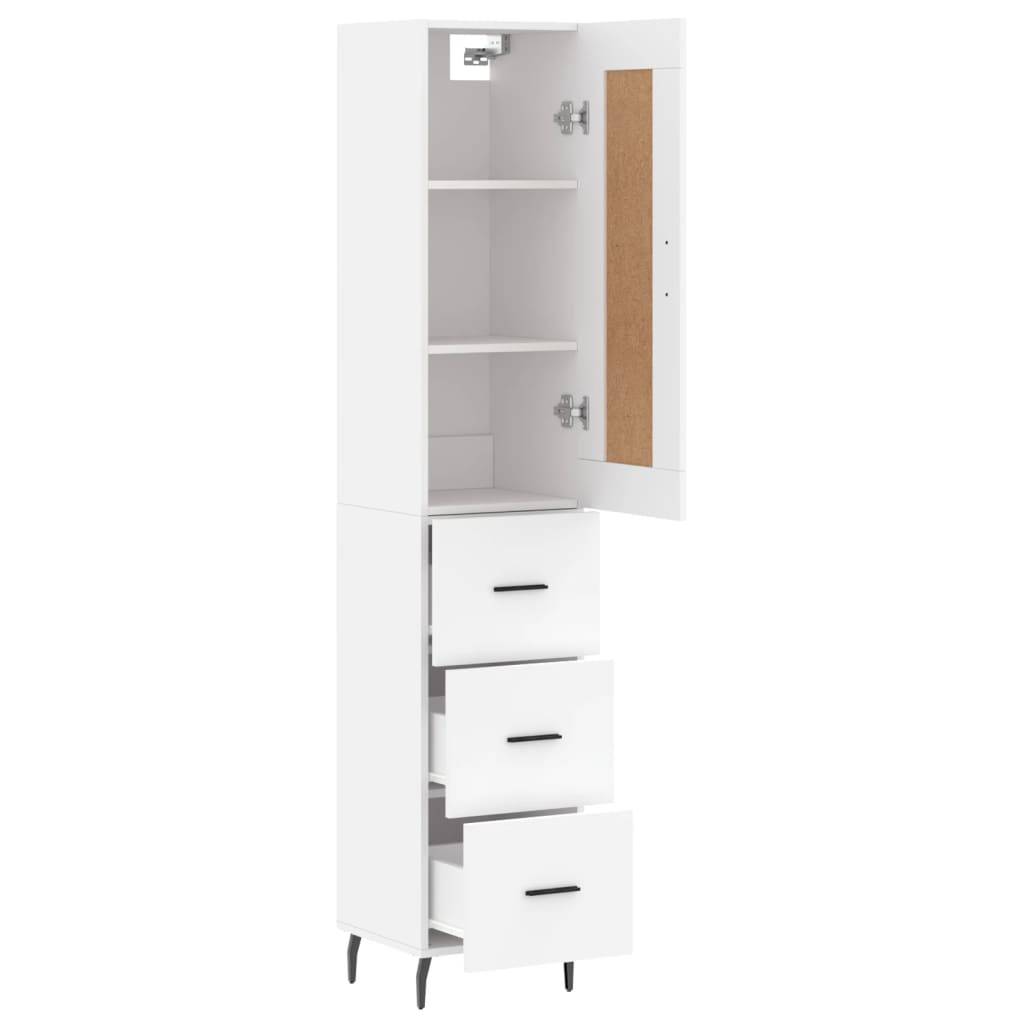 vidaXL Highboard Weiß 34,5x34x180 cm Holzwerkstoff