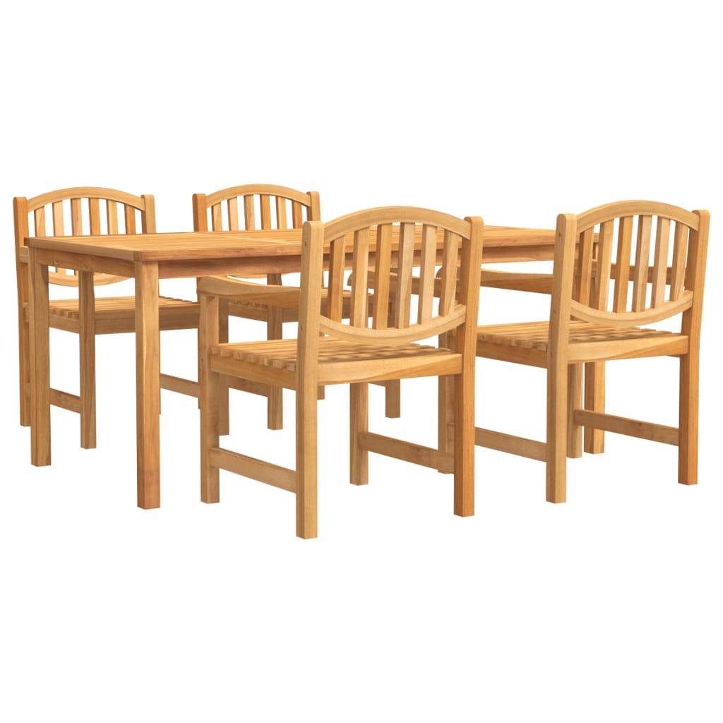 vidaXL 5-tlg. Garten-Essgruppe Massivholz Teak