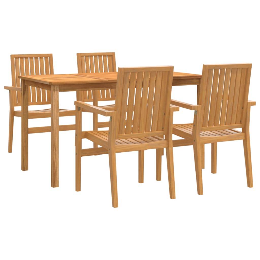 vidaXL 5-tlg. Garten-Essgruppe Massivholz Teak