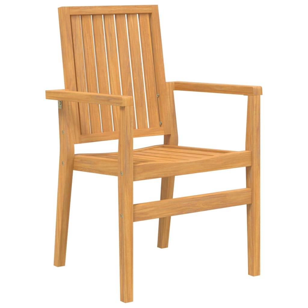 vidaXL Gartenstühle 4 Stk. Stapelbar 56,5x57,5x91 cm Massivholz Teak