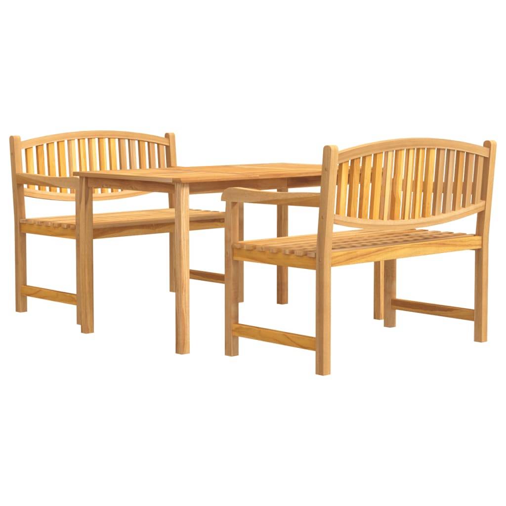 vidaXL 3-tlg. Garten-Essgruppe Massivholz Teak