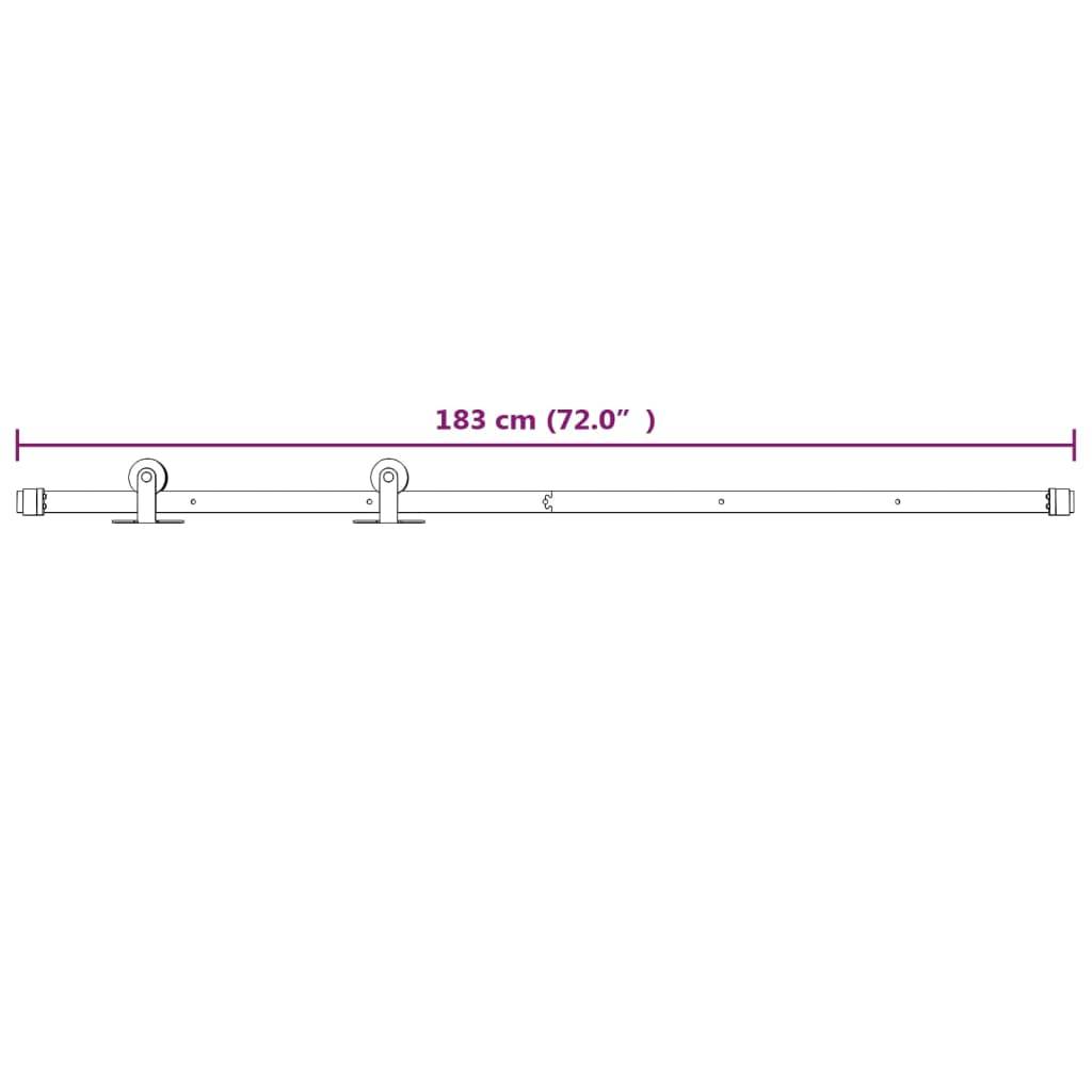 vidaXL Schiebetürbeschlag 183 cm Stahl Weiß