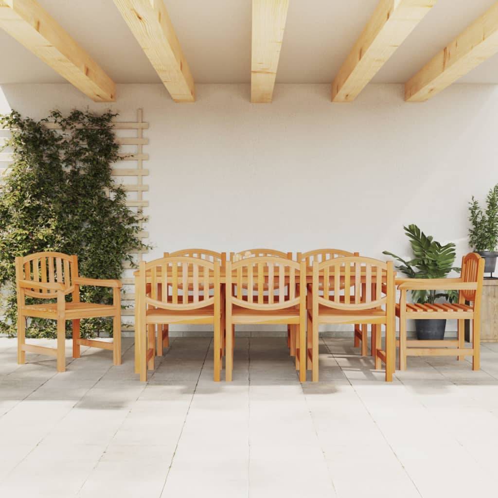 vidaXL 9-tlg. Garten-Essgruppe Massivholz Teak