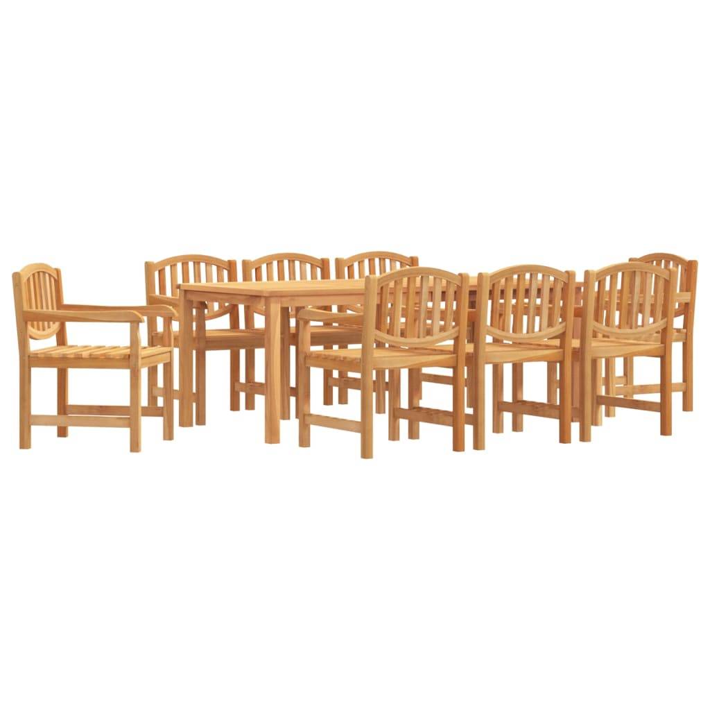 vidaXL 9-tlg. Garten-Essgruppe Massivholz Teak