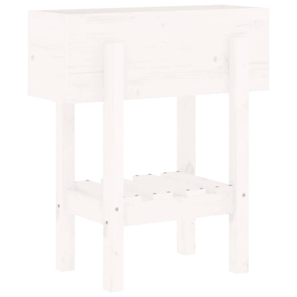 vidaXL Pflanzkübel Weiß 62x30x69 cm Massivholz Kiefer