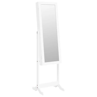 vidaXL Schmuckschrank mit Spiegel & LED-Beleuchtung Freistehend Weiß vidaXL Schmuckschrank mit Spiegel & LED-Beleuchtung Freistehend Weiß