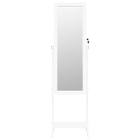 vidaXL Schmuckschrank mit Spiegel & LED-Beleuchtung Freistehend Weiß vidaXL Schmuckschrank mit Spiegel & LED-Beleuchtung Freistehend Weiß