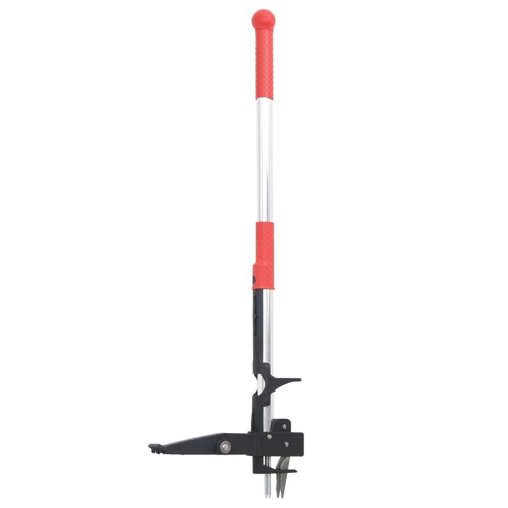 vidaXL Unkrautstecher Rot und Silbern 99,5 cm Eloxiertes Aluminium