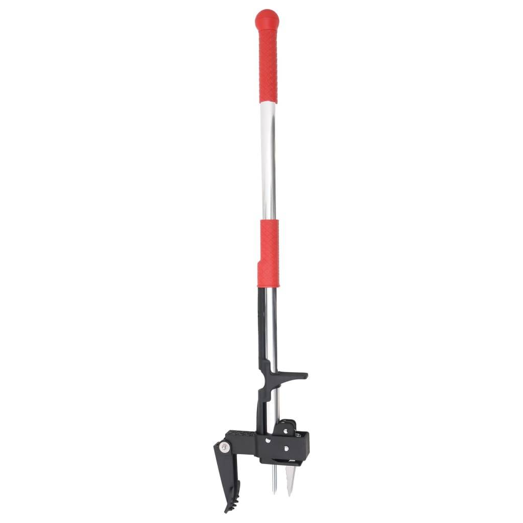 vidaXL Unkrautstecher Rot und Silbern 99,5 cm Eloxiertes Aluminium
