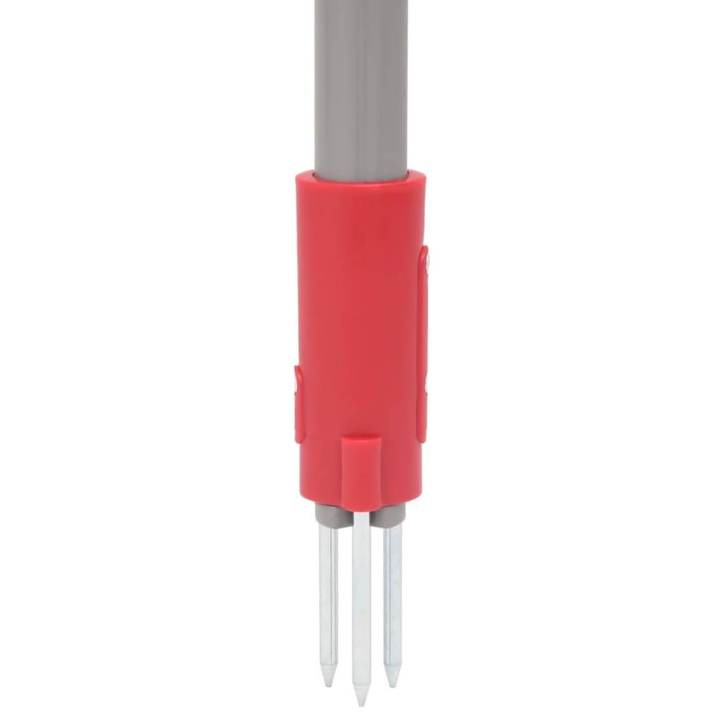 vidaXL Unkrautstecher Rot und Grau 93,5 cm Pulverbeschichteter Stahl