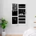 vidaXL Spiegel-Schmuckschrank mit LED-Beleuchtung Wandmontage Weiß vidaXL Spiegel-Schmuckschrank mit LED-Beleuchtung Wandmontage Weiß