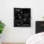 vidaXL Spiegel-Schmuckschrank mit LED-Beleuchtung Wandmontage Schwarz vidaXL Spiegel-Schmuckschrank mit LED-Beleuchtung Wandmontage Schwarz