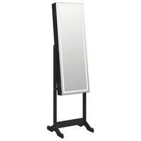 vidaXL Schmuckschrank mit Spiegel &LED-Beleuchtung Freistehend Schwarz vidaXL Schmuckschrank mit Spiegel &LED-Beleuchtung Freistehend Schwarz