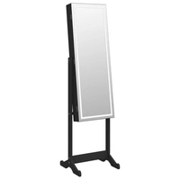 vidaXL Schmuckschrank mit Spiegel &LED-Beleuchtung Freistehend Schwarz vidaXL Schmuckschrank mit Spiegel &LED-Beleuchtung Freistehend Schwarz