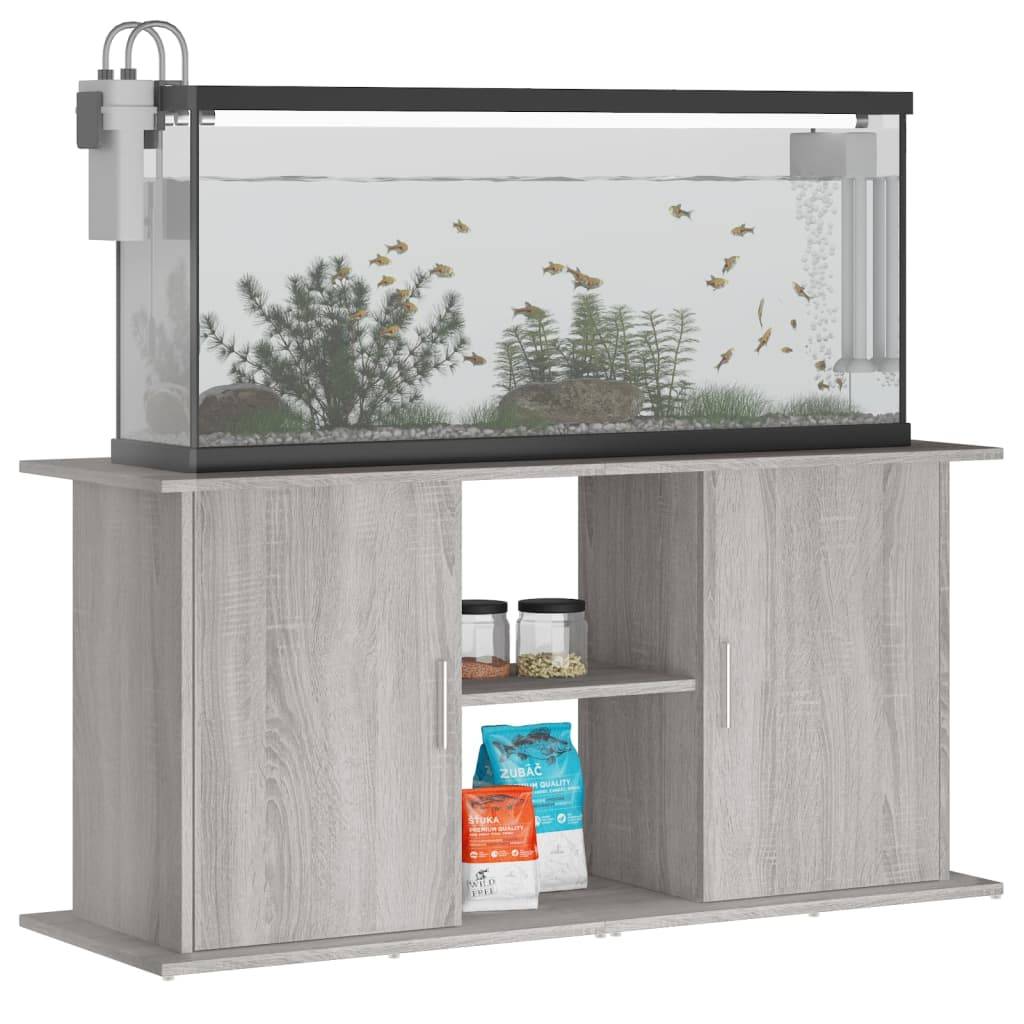 vidaXL Aquariumständer Grau Sonoma 121x41x58 cm Holzwerkstoff