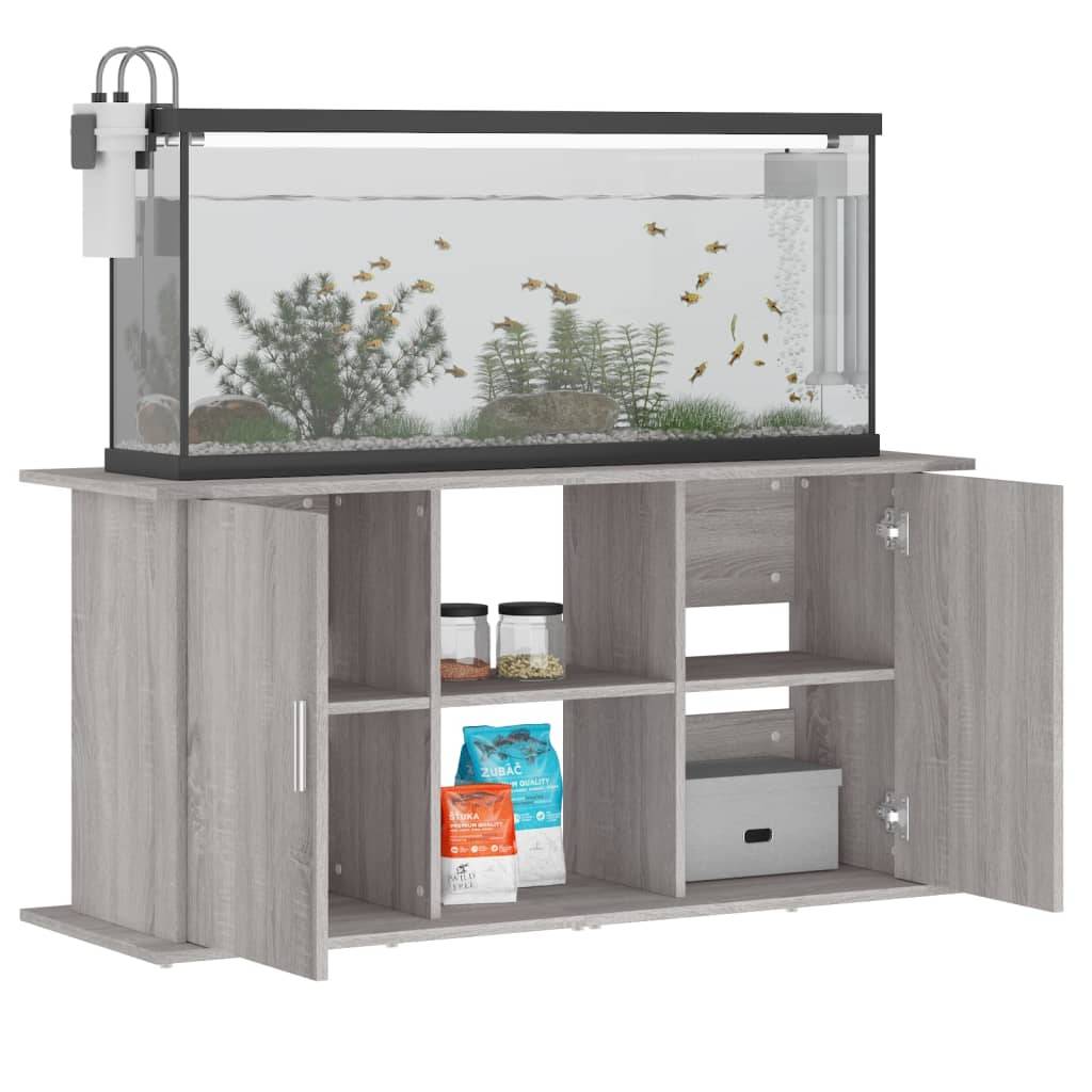 vidaXL Aquariumständer Grau Sonoma 121x41x58 cm Holzwerkstoff