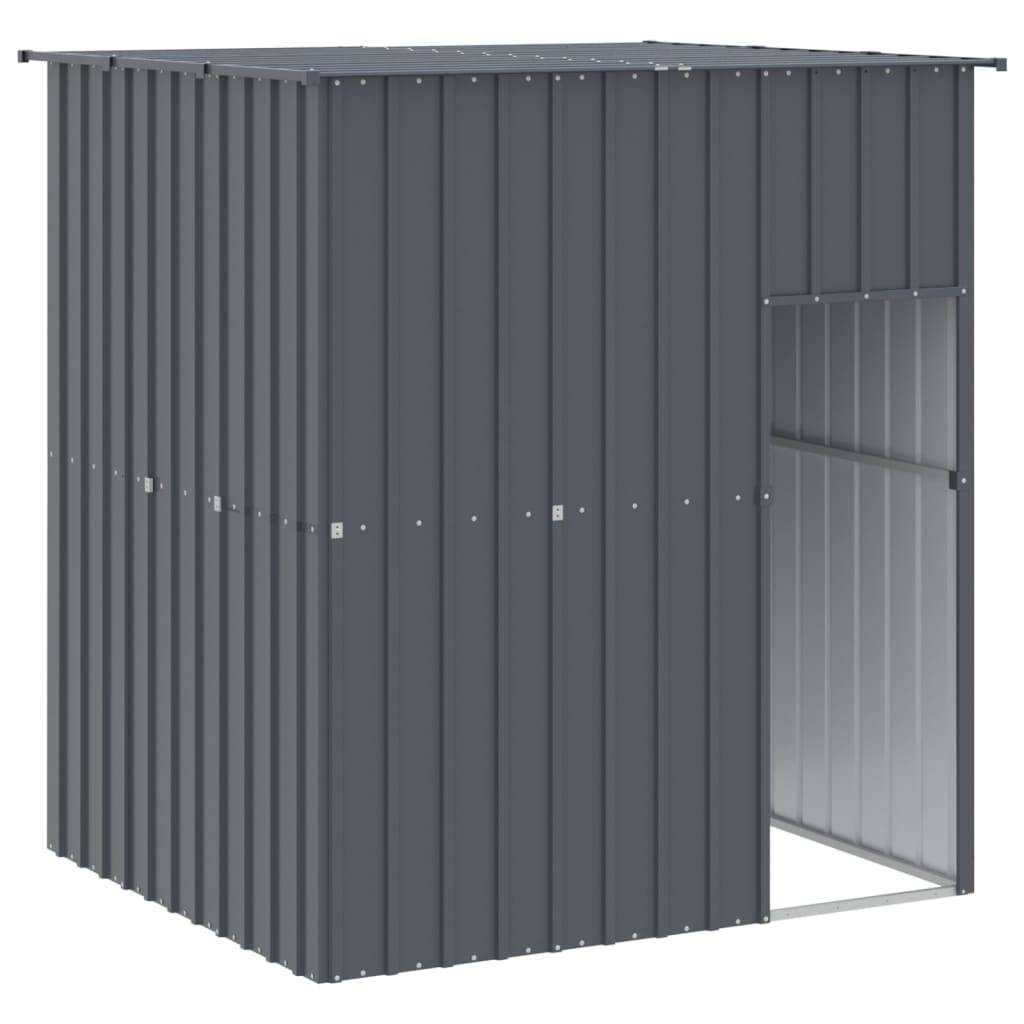 vidaXL Hundehütte mit Dach Anthrazit 165x153x181 cm Verzinkter Stahl